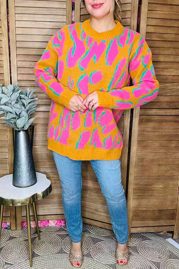 Bright Leopard Women's Sweater