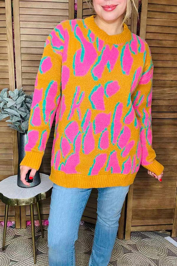 Bright Leopard Women's Sweater