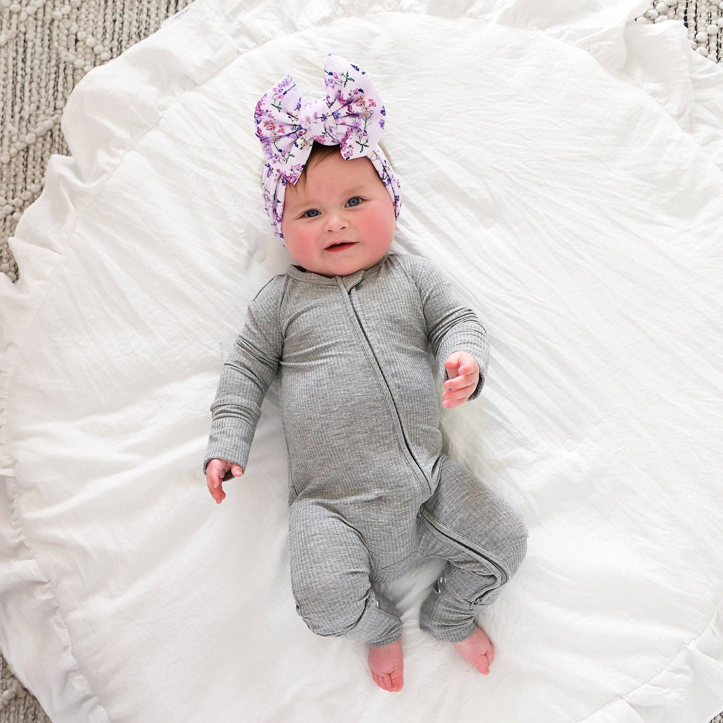 Riley Ribbed ZIP Bamboo One Piece Two Way Zipper Baby Outfit