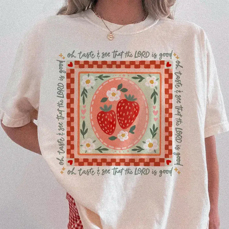 Strawberry Lord Is Good Short Sleeve Tee