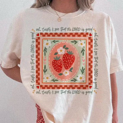 Strawberry Lord Is Good Short Sleeve Tee