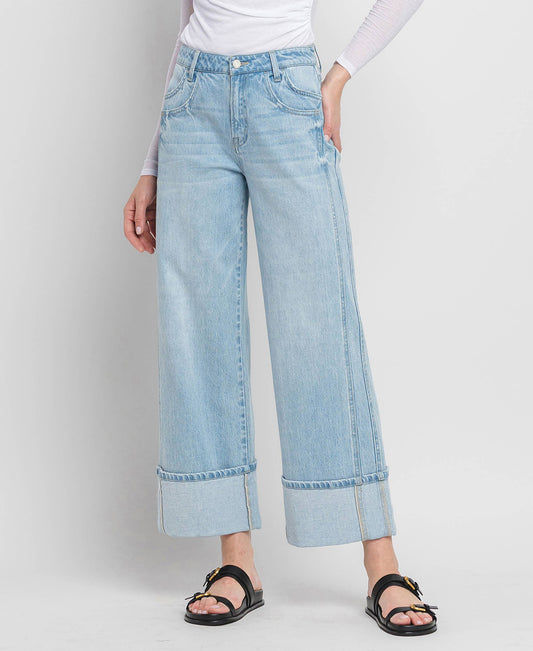 Super High Rise Cuffed Baggy Jeans