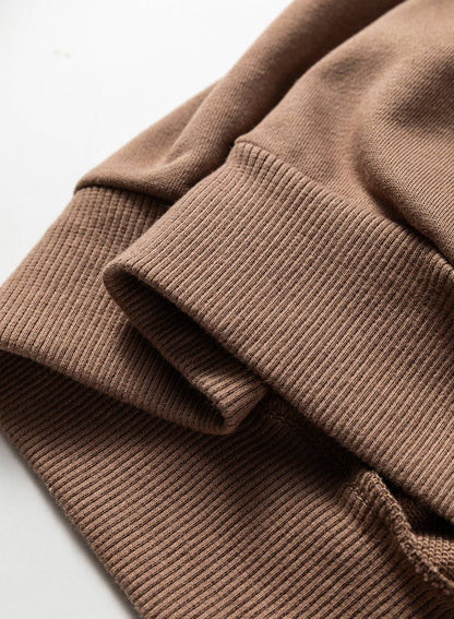 Polo Collar V-Neck Pullover and Drawstring Sweatpants Set
