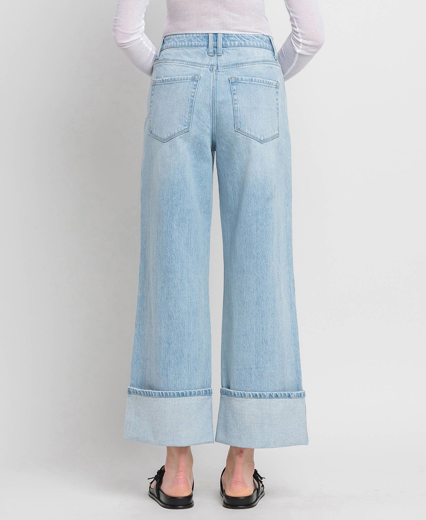 Super High Rise Cuffed Baggy Jeans