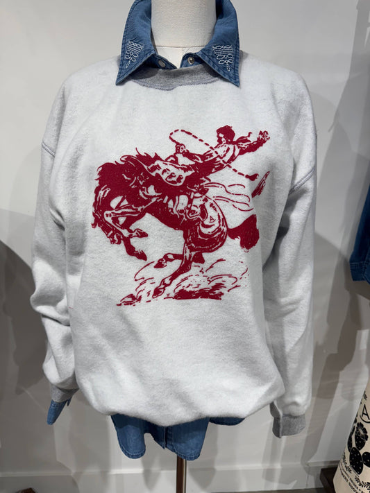 Women's Roughstock Red Bronc Western Sweatshirt
