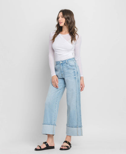 Super High Rise Cuffed Baggy Jeans