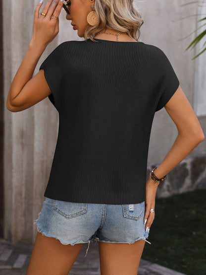 Basic Short Sleeve Knit Vest