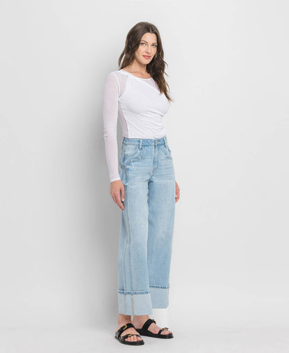 Super High Rise Cuffed Baggy Jeans