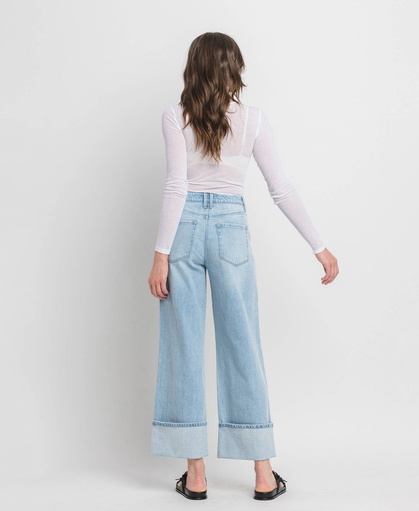 Super High Rise Cuffed Baggy Jeans