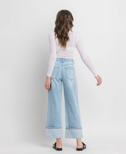 Super High Rise Cuffed Baggy Jeans