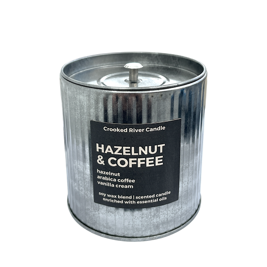 Hazelnut Coffee Candle | Rustic Tin | Wood Wick