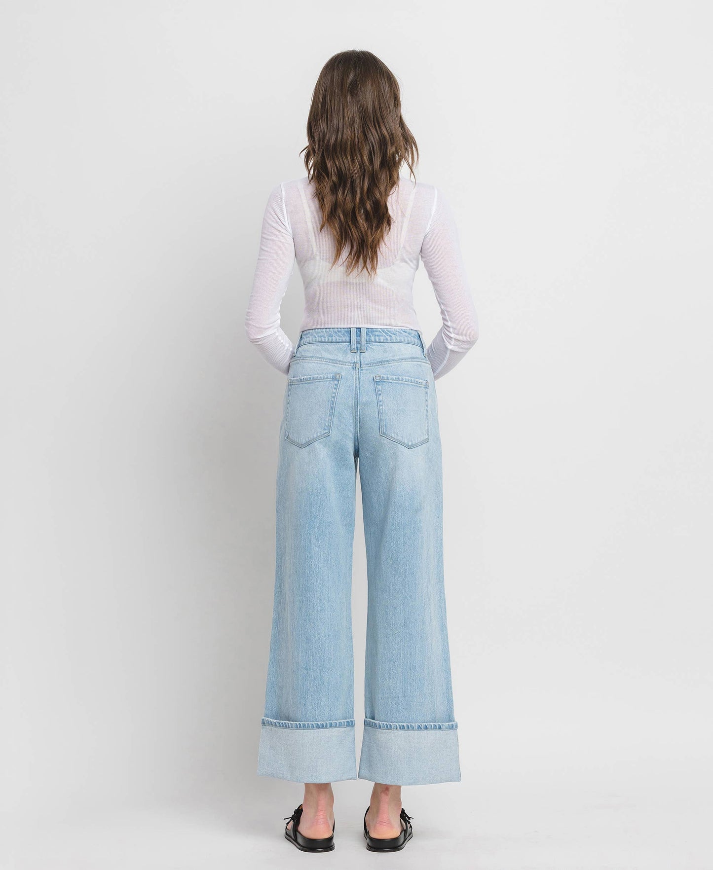 Super High Rise Cuffed Baggy Jeans