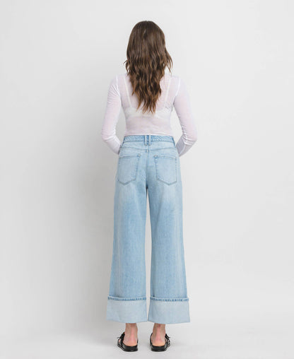 Super High Rise Cuffed Baggy Jeans