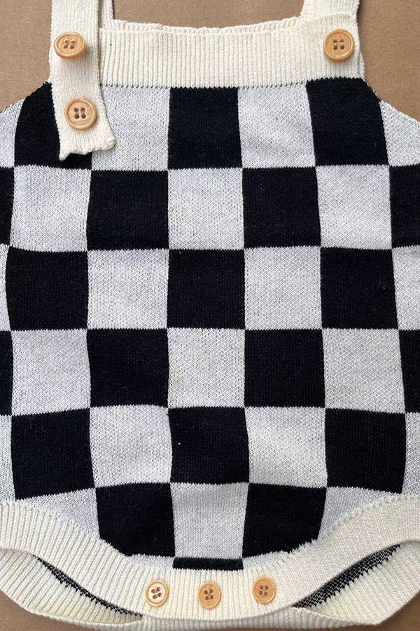Checkered Adjustable Infant Sweater Onsie