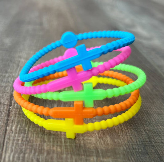 Silicone Cross Bracelet Set of 5
