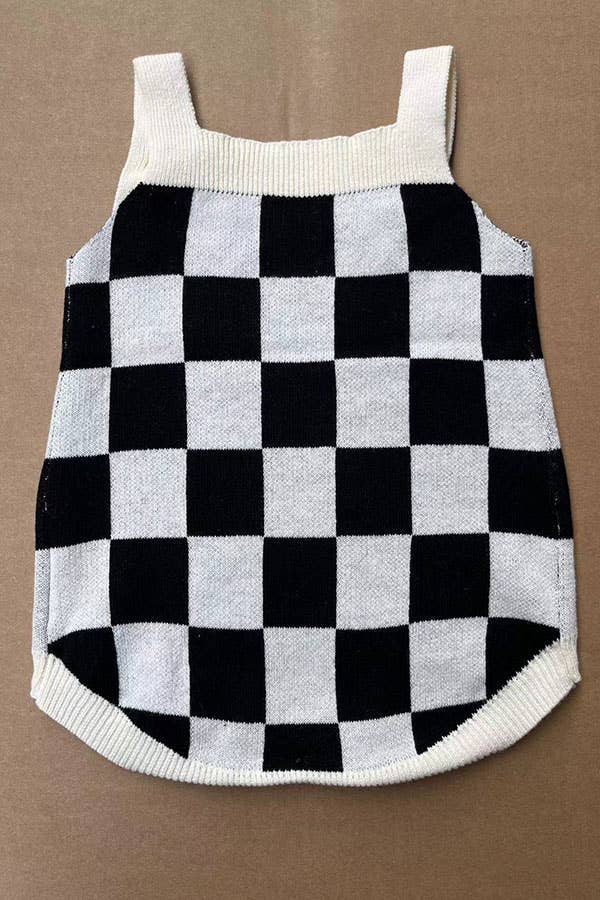 Checkered Adjustable Infant Sweater Onsie
