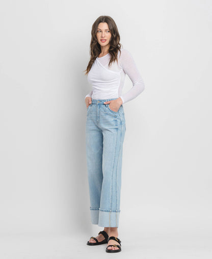Super High Rise Cuffed Baggy Jeans