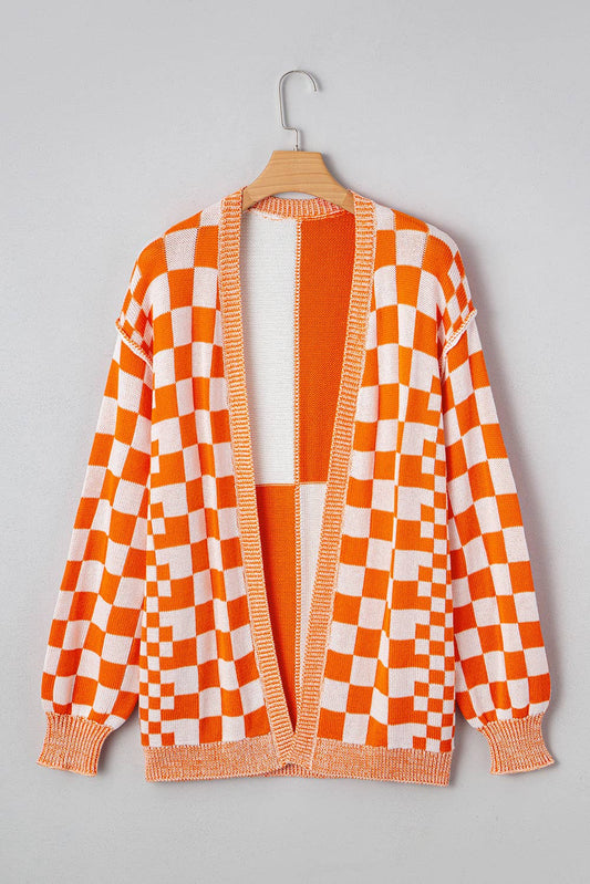 Women's Checkered Cardigan