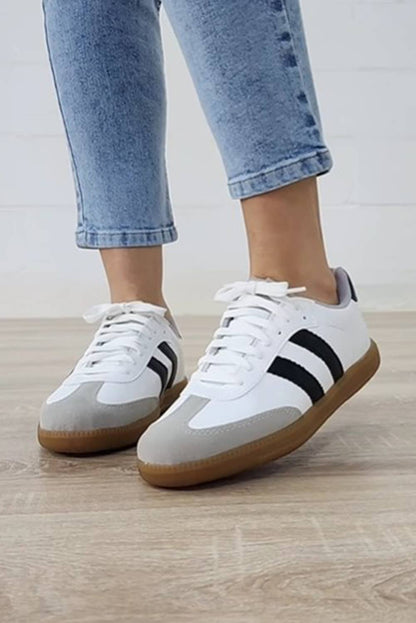 LDC Striped Lace-up Flat Sneakers
