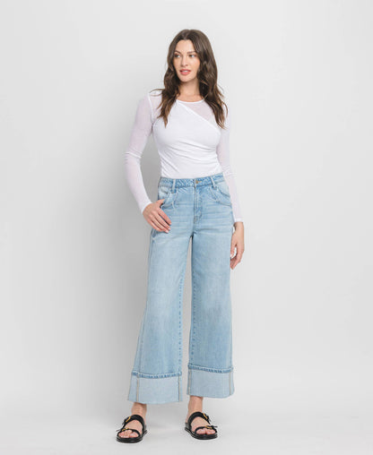 Super High Rise Cuffed Baggy Jeans