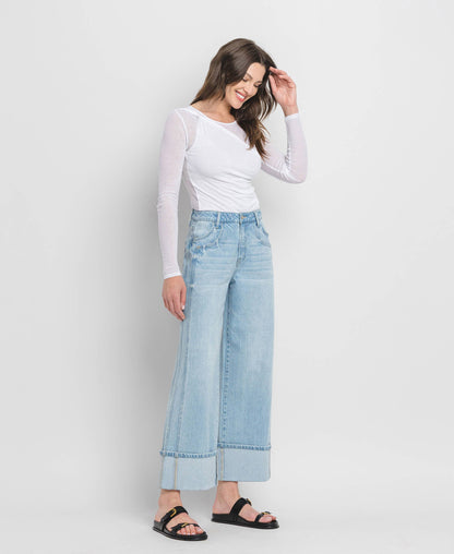 Super High Rise Cuffed Baggy Jeans