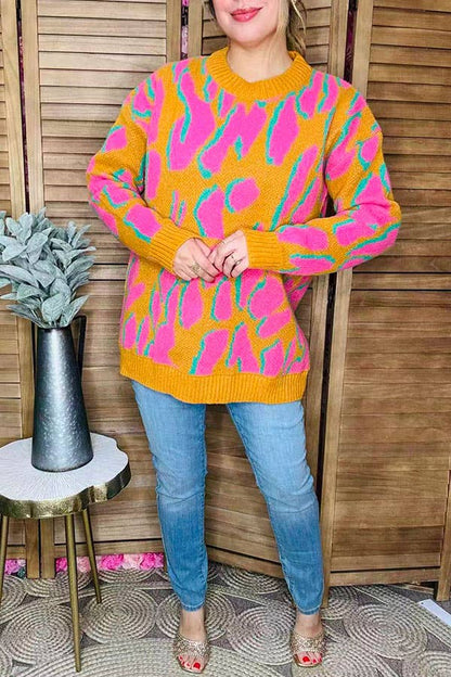 Bright Leopard Women's Sweater