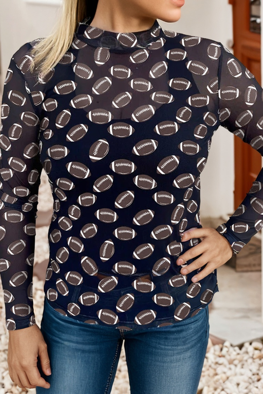 LDC Game Day Rugby Mesh Sheer Long Sleeve Top