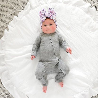 Riley Ribbed ZIP Bamboo One Piece Two Way Zipper Baby Outfit