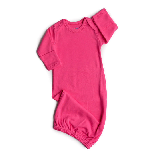 Hot Pink GOWN Embroidery Blank Solid Newborn Outfit